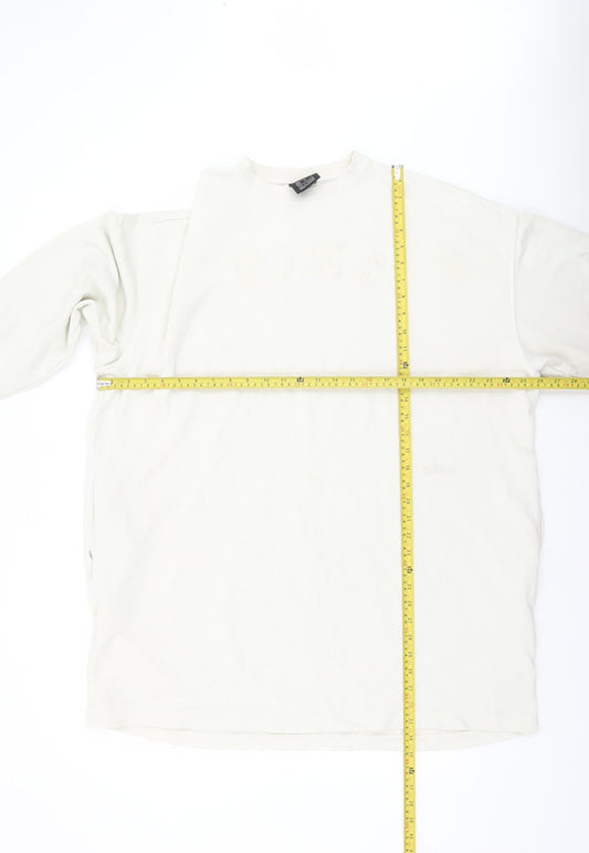 Nike Women White XL Pullover Sweatshirt Long Sleeve Relaxed Fit