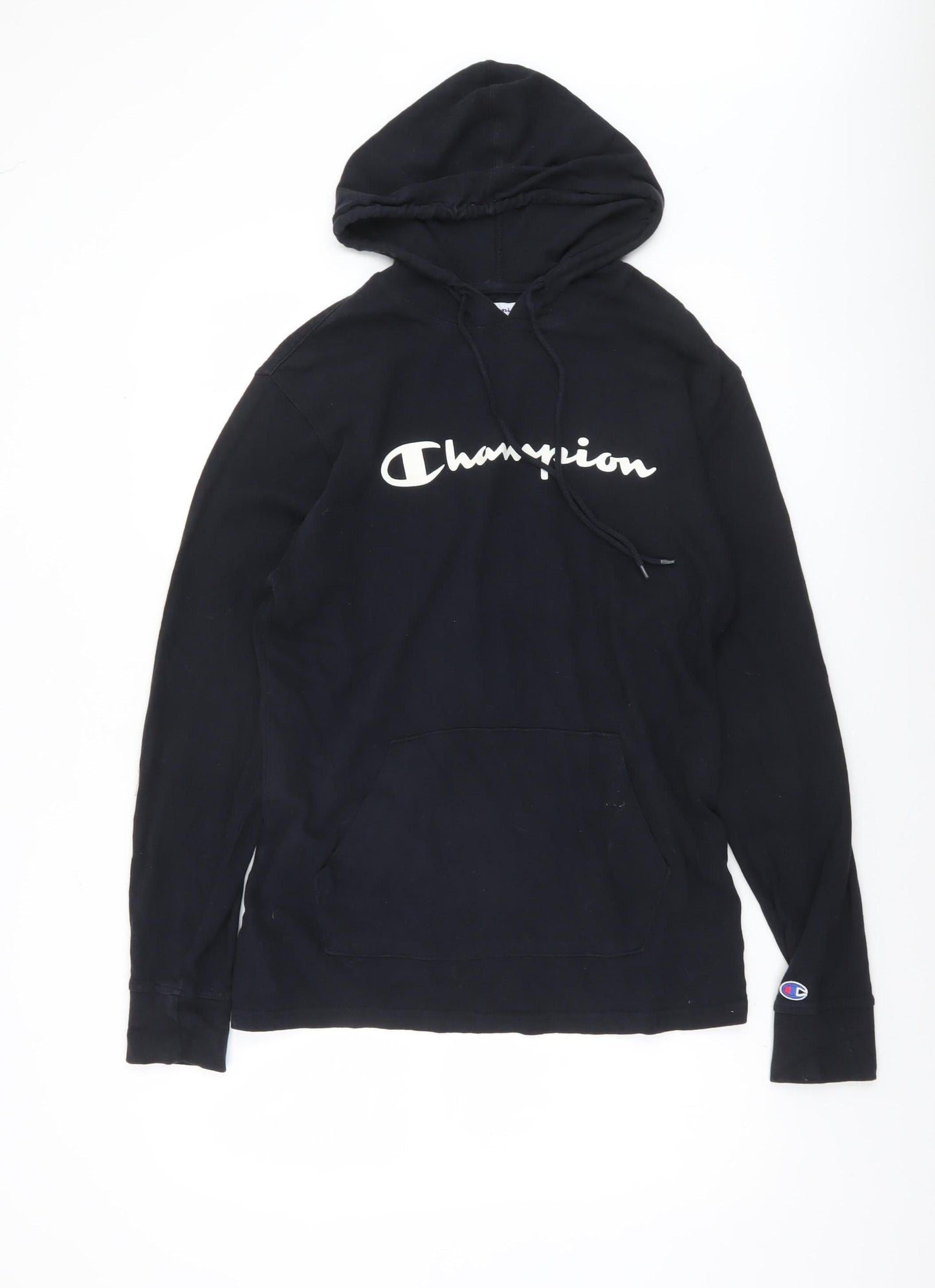 Champion Womens Black Medium Pullover Hoodie Authentic Cotton Athleticwear