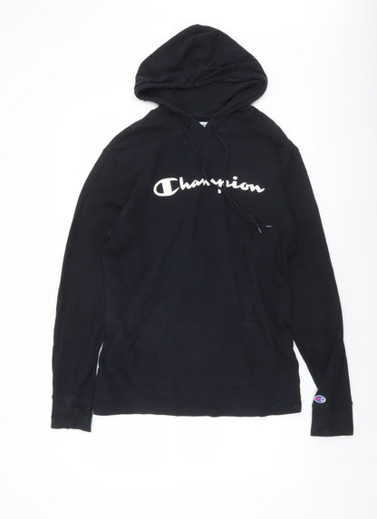 Champion Womens Black Medium Pullover Hoodie Authentic Cotton Athleticwear