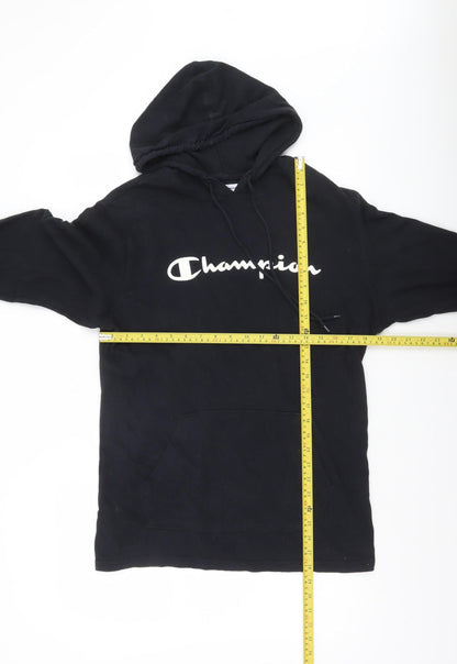 Champion Womens Black Medium Pullover Hoodie Authentic Cotton Athleticwear