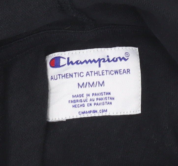 Champion Womens Black Medium Pullover Hoodie Authentic Cotton Athleticwear