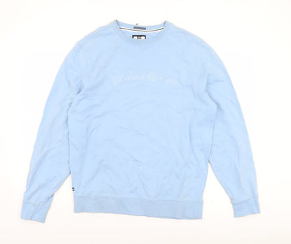 Weekend Offender Men's Blue Cotton Crew Neck Sweatshirt M