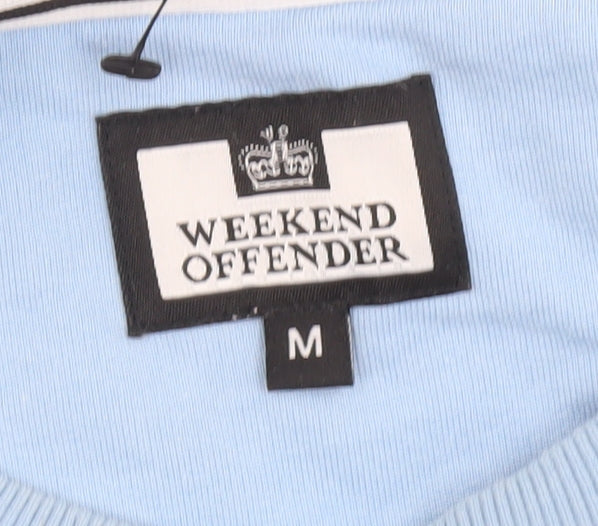 Weekend Offender Men's Blue Cotton Crew Neck Sweatshirt M