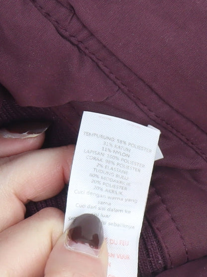 New Look Women’s Purple Puffer Hooded Waistcoat Size 10