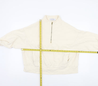 Primark Women’s Beige 1/4 Zip Pullover Sweatshirt Size 2XL Cotton Blend