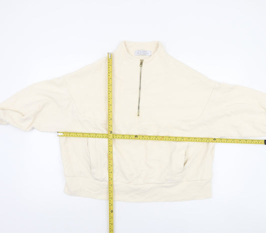 Primark Women’s Beige 1/4 Zip Pullover Sweatshirt Size 2XL Cotton Blend