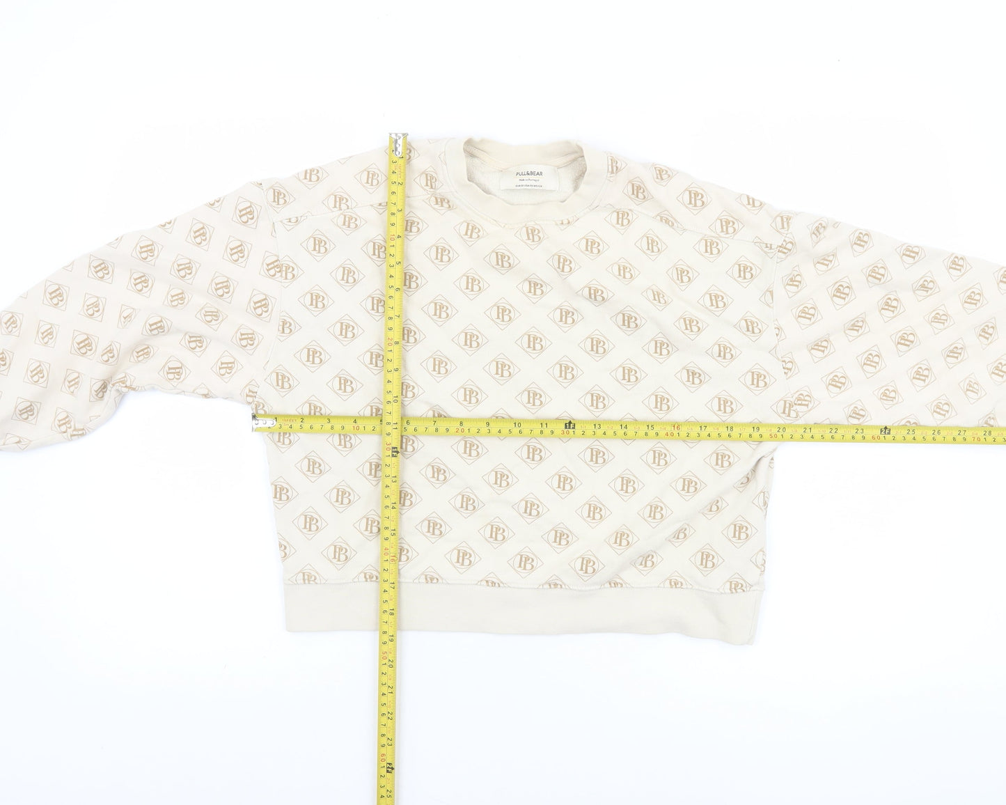 Womens UK Size XS Pull & Bear Beige Pullover Sweatshirt