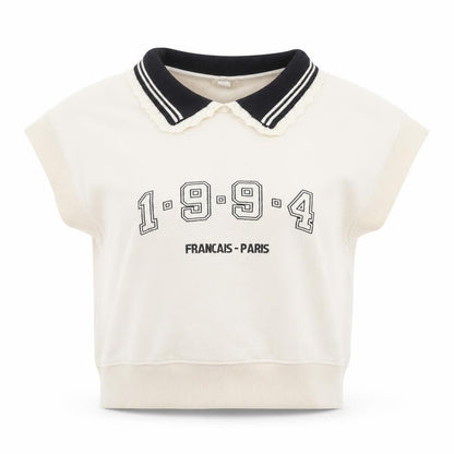 Womens UK Size XS River Island Ivory Cropped T-Shirt