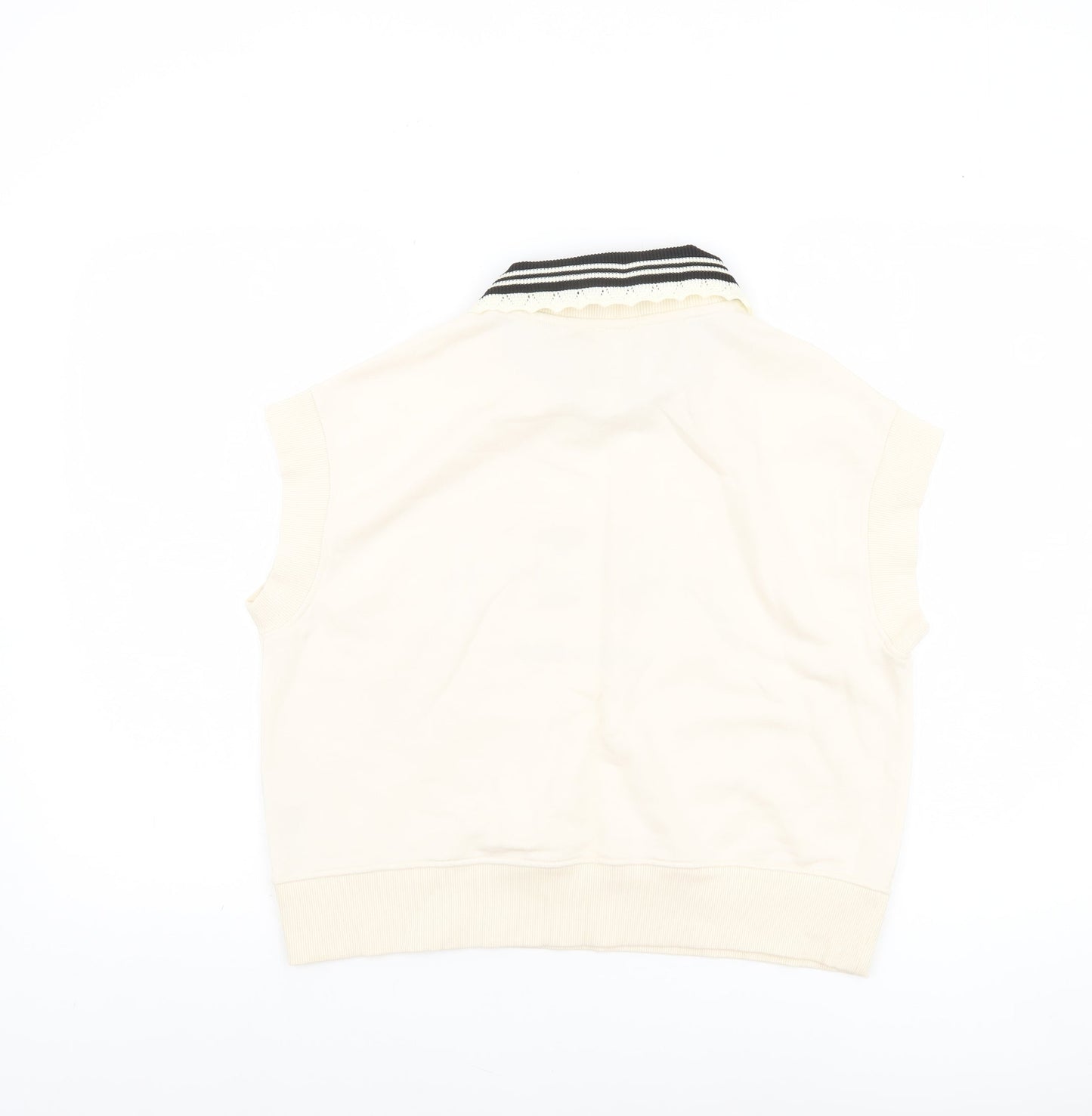 Womens UK Size XS River Island Ivory Cropped T-Shirt