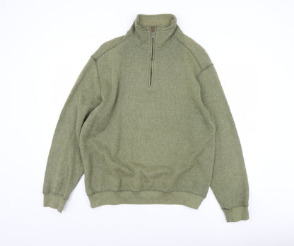 Mens UK Size M Belika Green 1/2 Zip Sweatshirt