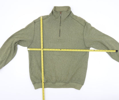 Mens UK Size M Belika Green 1/2 Zip Sweatshirt