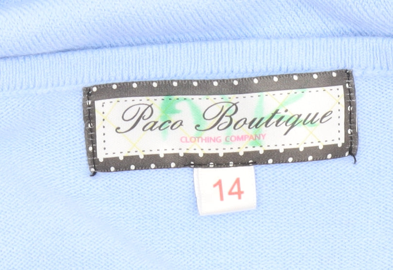 Womens UK Size 14 Paco Boutique Blue Pullover Jumper