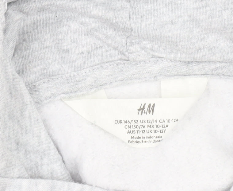 Girls UK Size 11-12 Years H&M Grey Pullover Hoodie