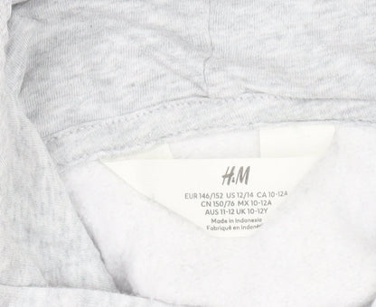 Girls UK Size 11-12 Years H&M Grey Pullover Hoodie
