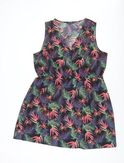 Dunnes Women’s Multicoloured Tropical V-Neck Shift Dress XL