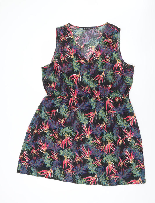 Dunnes Women’s Multicoloured Tropical V-Neck Shift Dress XL