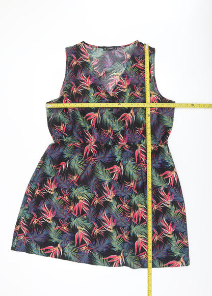 Dunnes Women’s Multicoloured Tropical V-Neck Shift Dress XL