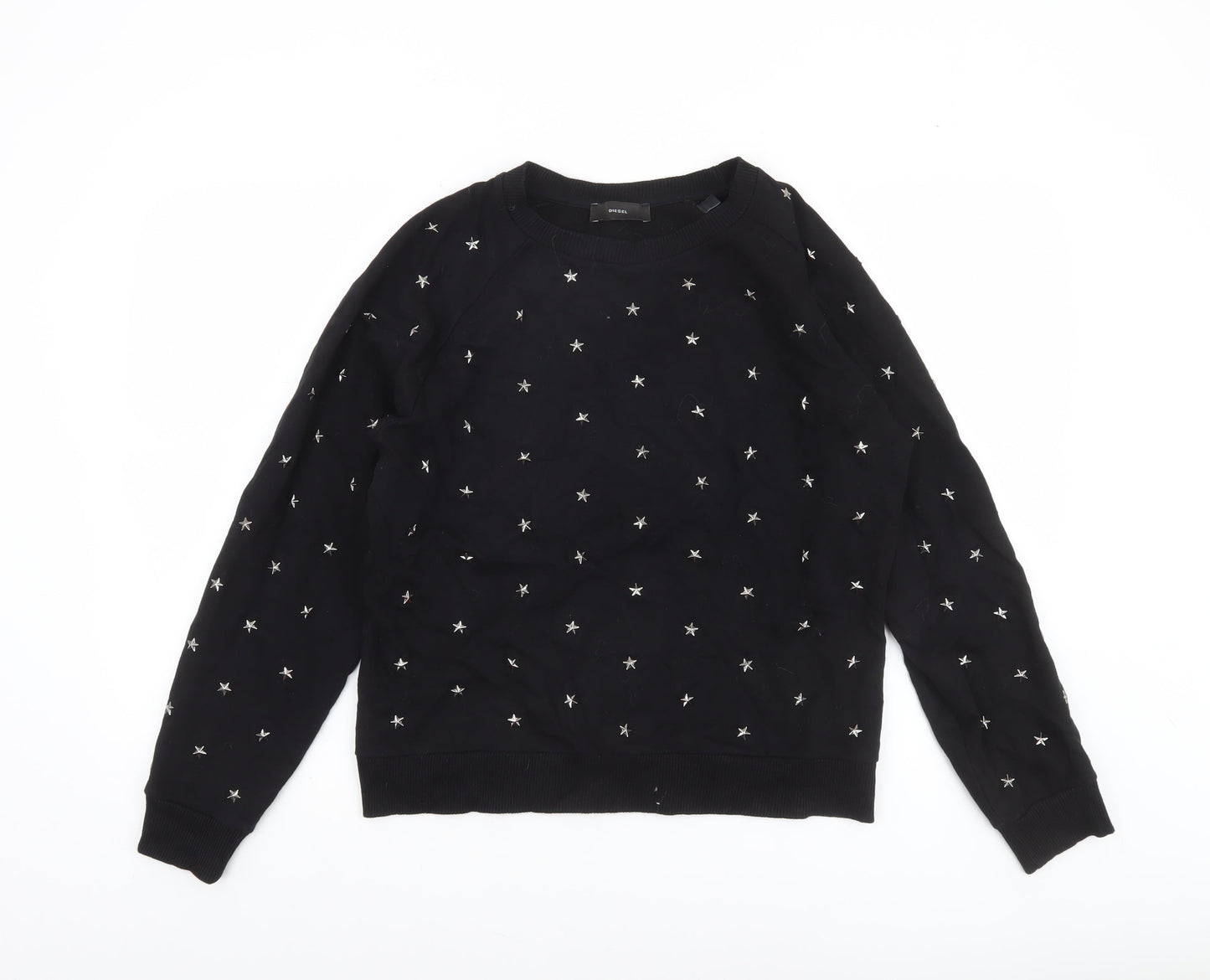 Womens UK Size M Diesel Black Pullover Sweatshirt