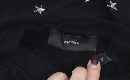 Womens UK Size M Diesel Black Pullover Sweatshirt