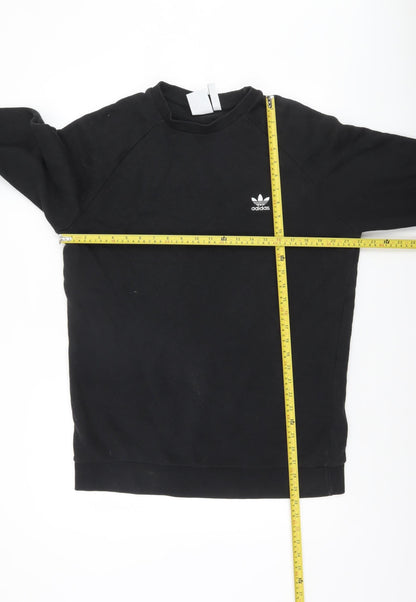 Adidas Men's Black Pullover Sweatshirt L Logo Crew Neck Fleece