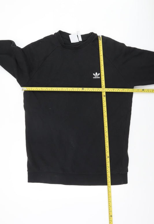 Adidas Men's Black Pullover Sweatshirt L Logo Crew Neck Fleece