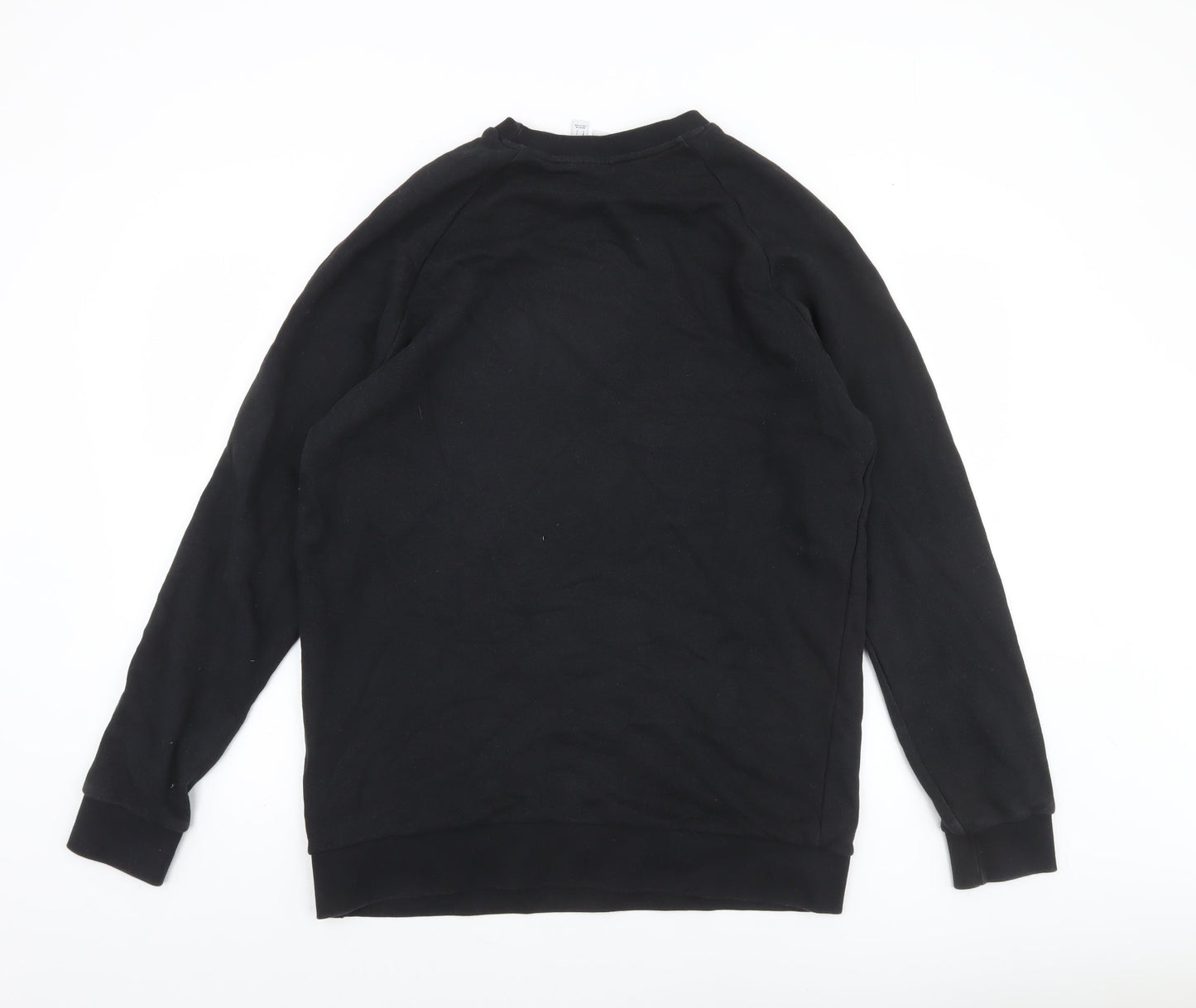 Adidas Men's Black Pullover Sweatshirt L Logo Crew Neck Fleece