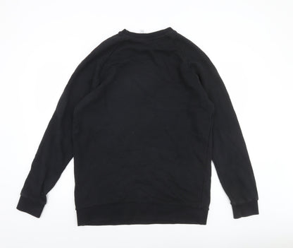 Adidas Men's Black Pullover Sweatshirt L Logo Crew Neck Fleece