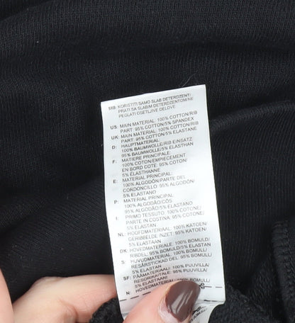 Adidas Men's Black Pullover Sweatshirt L Logo Crew Neck Fleece