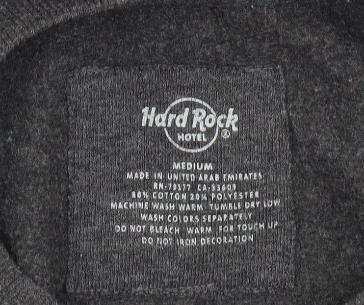 Mens UK Size M Hard Rock Hotel Grey Pullover Sweatshirt