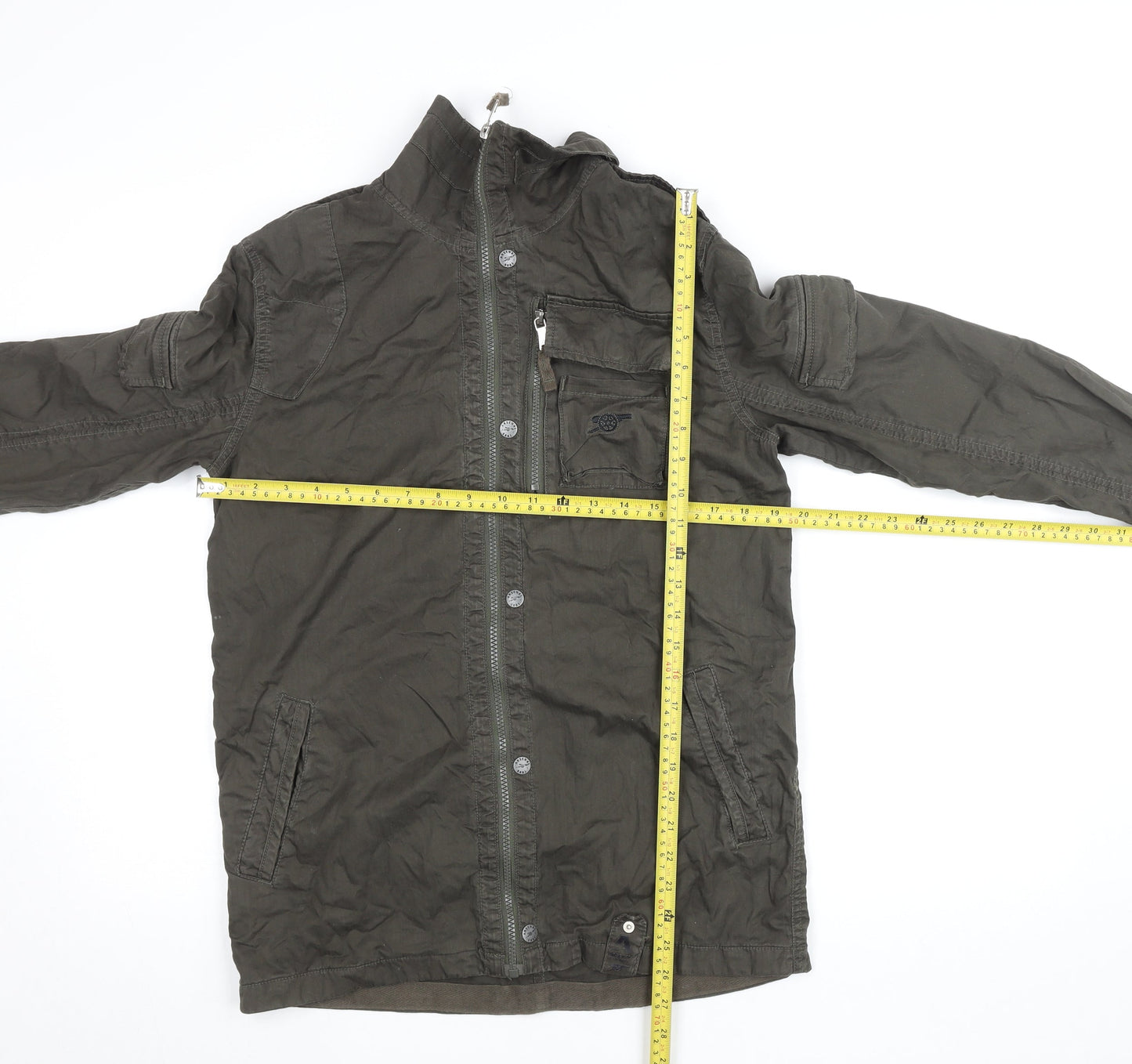 Arsenal Men's Green Cotton Military Jacket Size S Full Zip