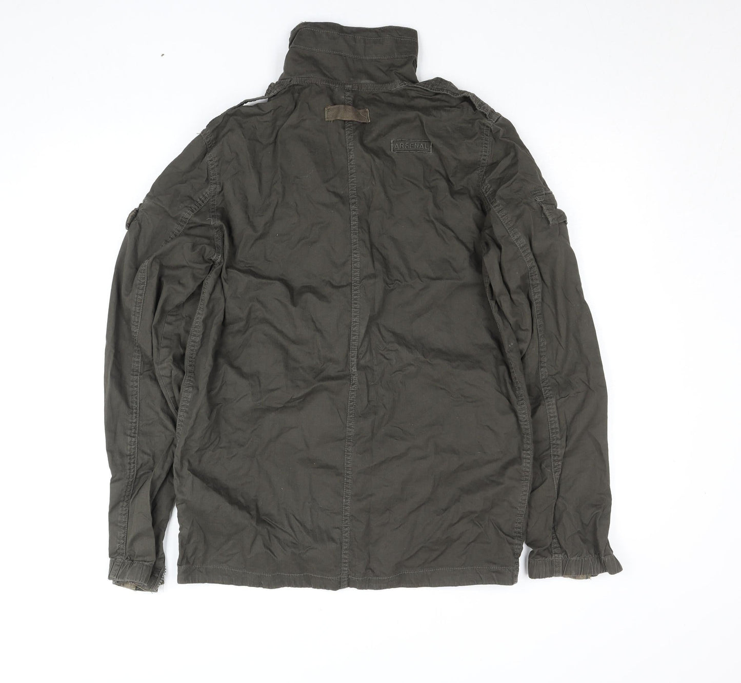 Arsenal Men's Green Cotton Military Jacket Size S Full Zip