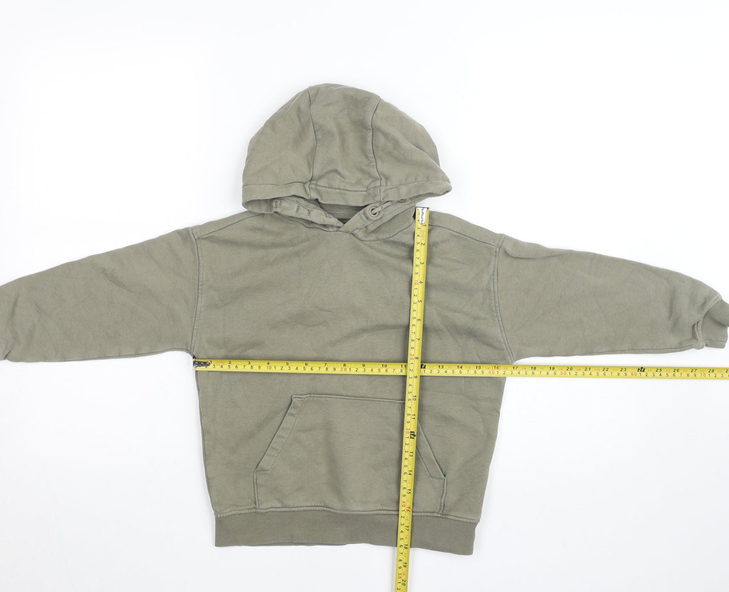 F&F Boys Green Pullover Fleece Hoodie 5-6 Years Warm Casual Jumper