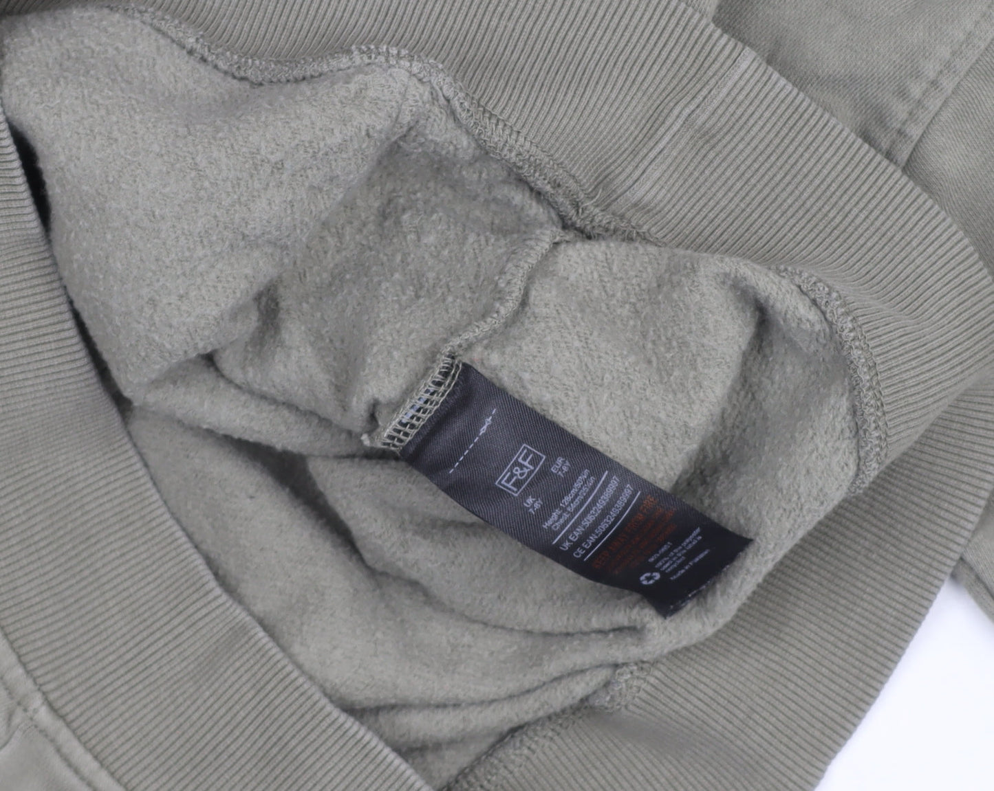 F&F Boys Green Pullover Fleece Hoodie 5-6 Years Warm Casual Jumper