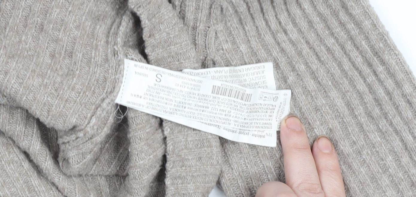 Womens UK Size S Stradivarius Beige Pullover Jumper