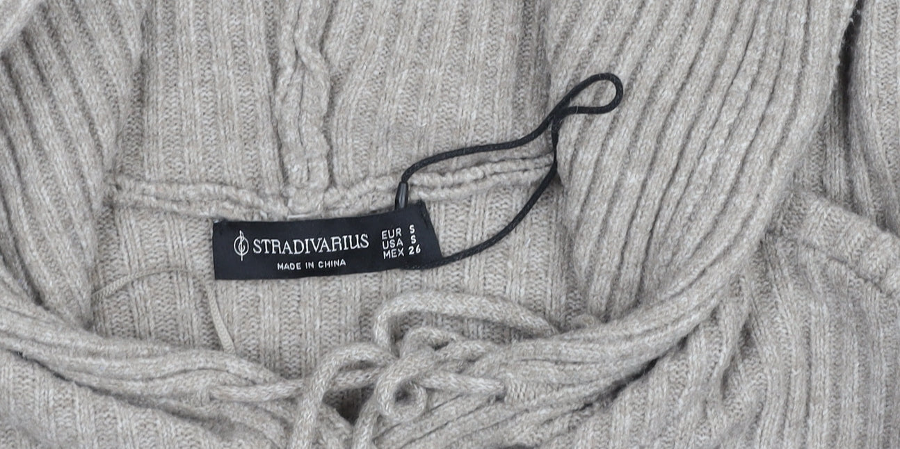 Womens UK Size S Stradivarius Beige Pullover Jumper
