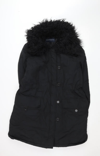 Womens UK Size M French Connection Black Parka Coat