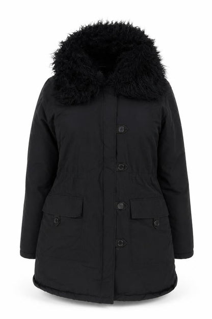 Womens UK Size M French Connection Black Parka Coat