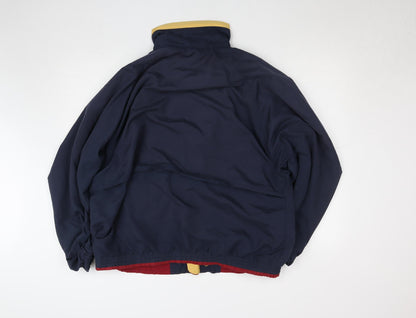 Mens UK Size L Fruit of the Loom Blue Windbreaker Coat