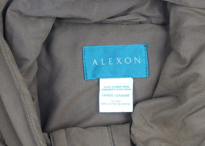 Alexon Women Brown L Parka Coat Hooded Belted Long Jacket