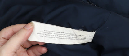 Pull & Bear Women Blue S Cropped Puffer Jacket Hooded Winter Coat