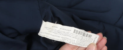 Pull & Bear Women Blue S Cropped Puffer Jacket Hooded Winter Coat