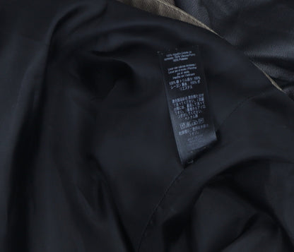 George Women's Brown & Black Biker Jacket UK 22 Faux Leather Sleeves