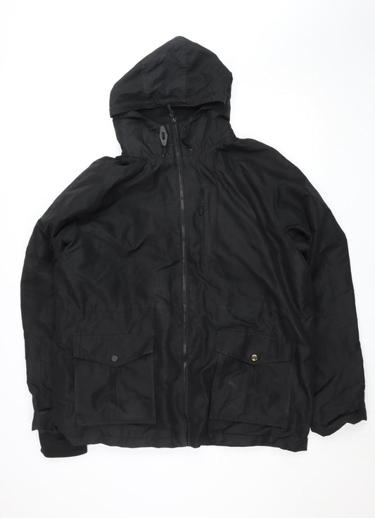 Mens UK Size XL Greenwoods Black Parka Coat