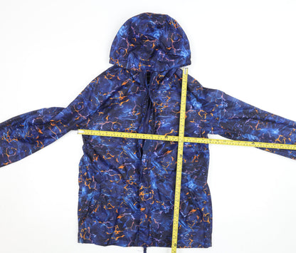 Mountain Warehouse Girls Blue Waterproof Hooded Rain Coat 13 Years