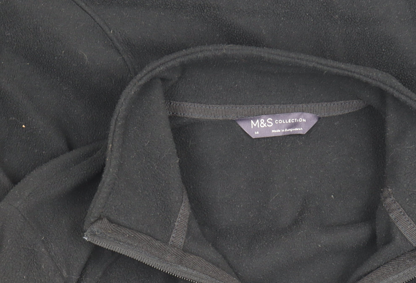 Marks and Spencer Women’s Black Fleece Full Zip Jacket Size 14