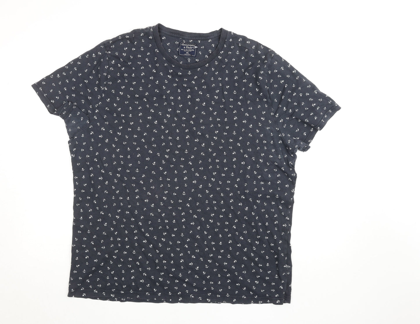 Abercrombie & Fitch Men’s Blue Nautical Anchor Print Crew Neck T-Shirt XXL