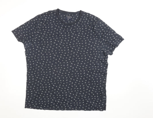Abercrombie & Fitch Men’s Blue Nautical Anchor Print Crew Neck T-Shirt XXL