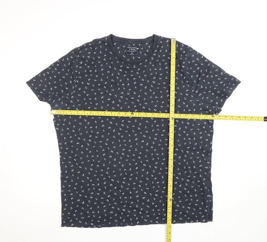 Abercrombie & Fitch Men’s Blue Nautical Anchor Print Crew Neck T-Shirt XXL
