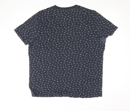 Abercrombie & Fitch Men’s Blue Nautical Anchor Print Crew Neck T-Shirt XXL