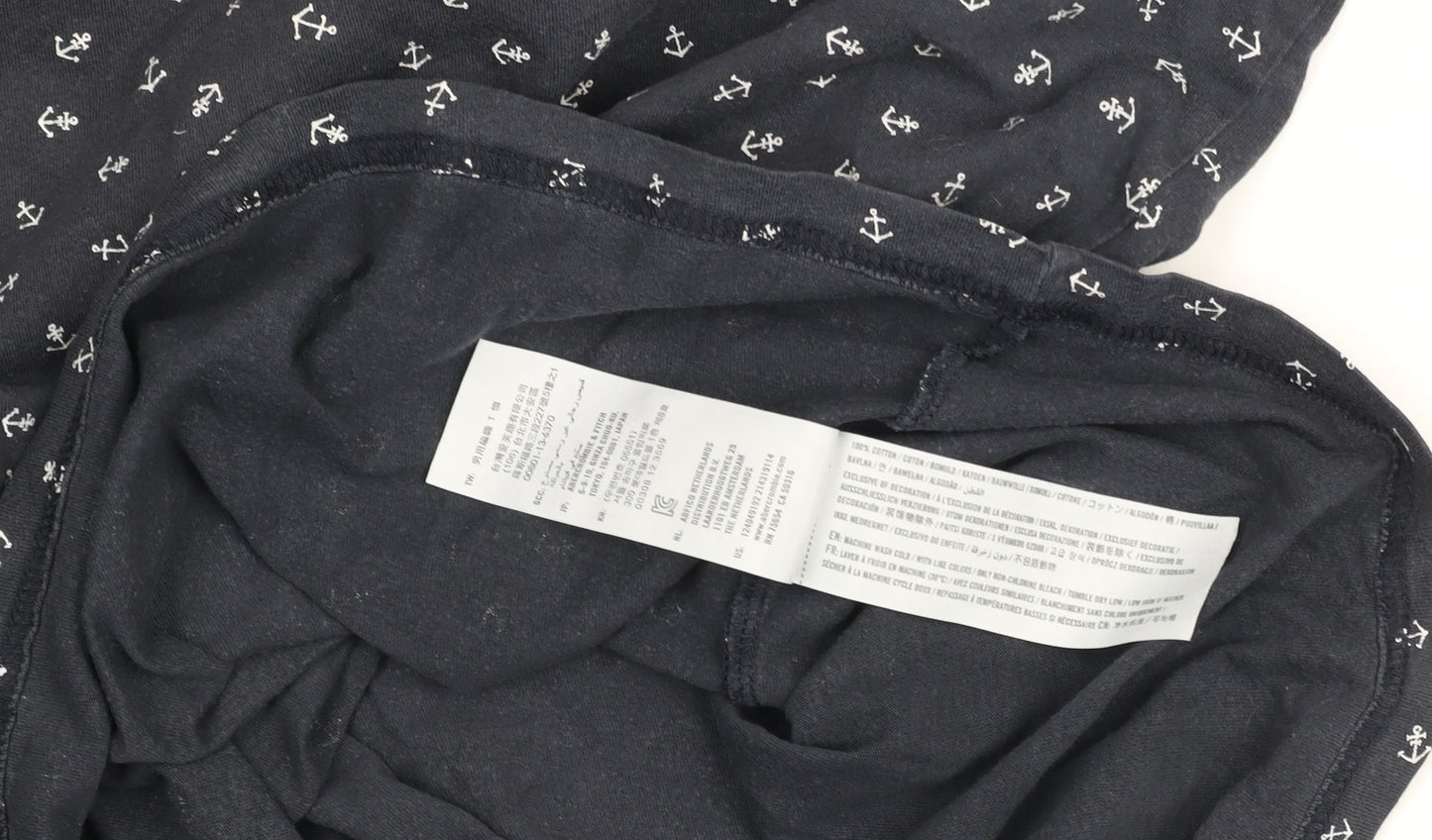 Abercrombie & Fitch Men’s Blue Nautical Anchor Print Crew Neck T-Shirt XXL